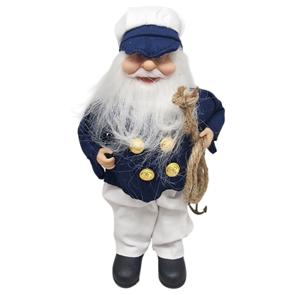 Salty Sailor Santa Figurine Ornament - 9 inches