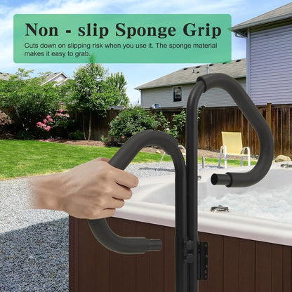 Two-Way Hot Tub Handrail, Aluminum Spa Hand Rail 44''-60'' Adjustable 600 LBS Capacity