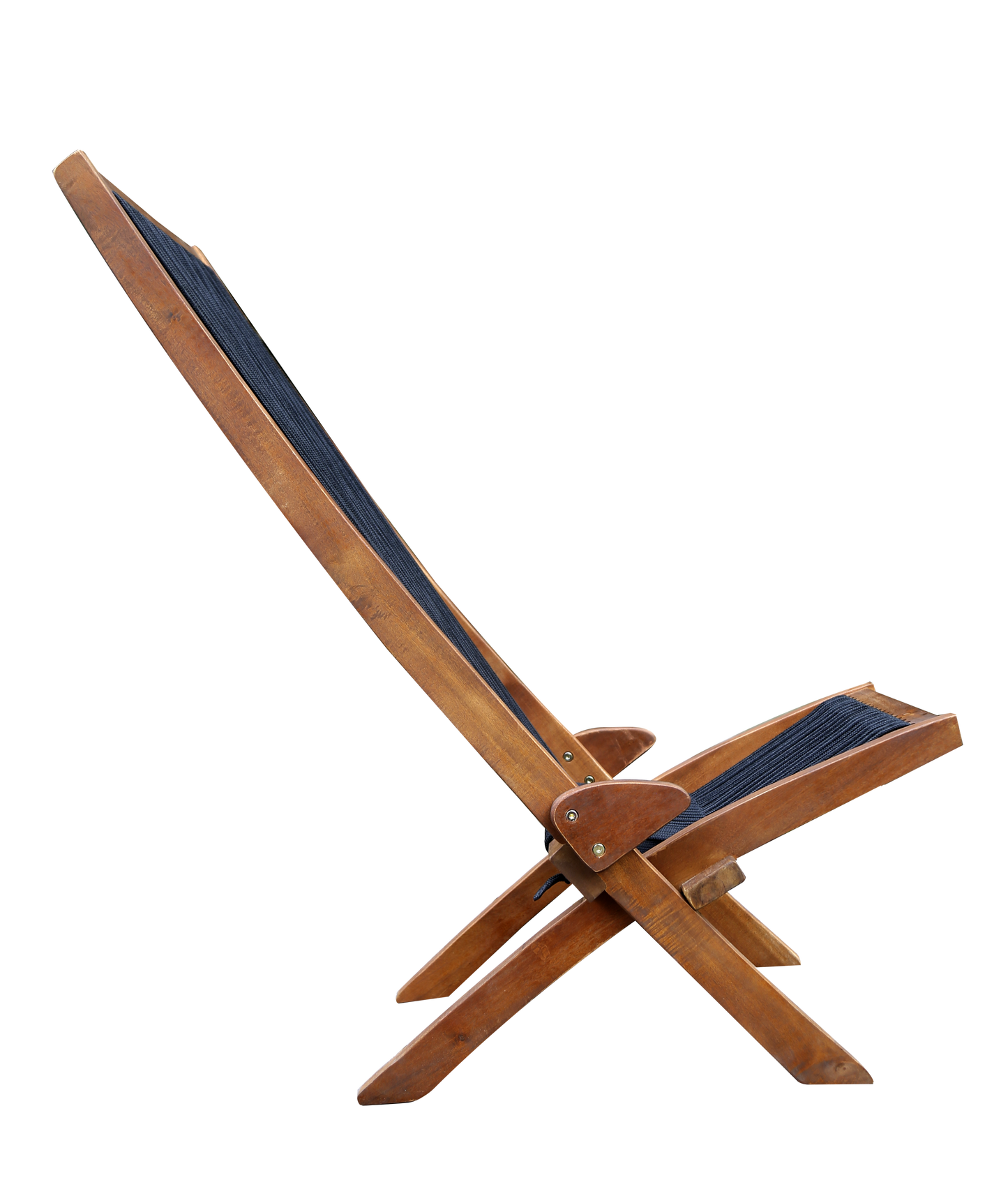 Accent Chair Folding Solid Wood Natural Rope Seat Indoor Outdoor Foldable
