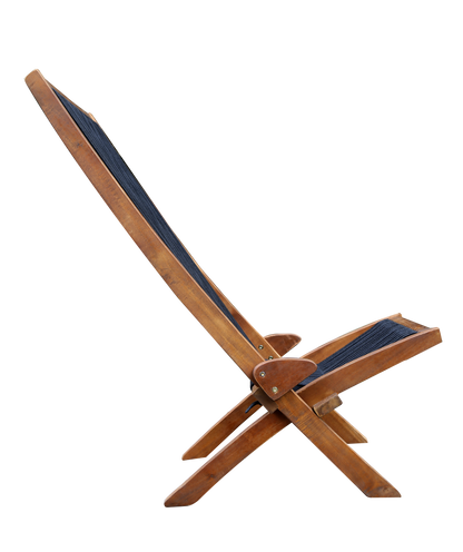 Accent Chair Folding Solid Wood Natural Rope Seat Indoor Outdoor Foldable