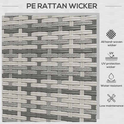 Outdoor Sofa Set PE Rattan Gray 3 Seat Steel Frame 792 lb Capacity