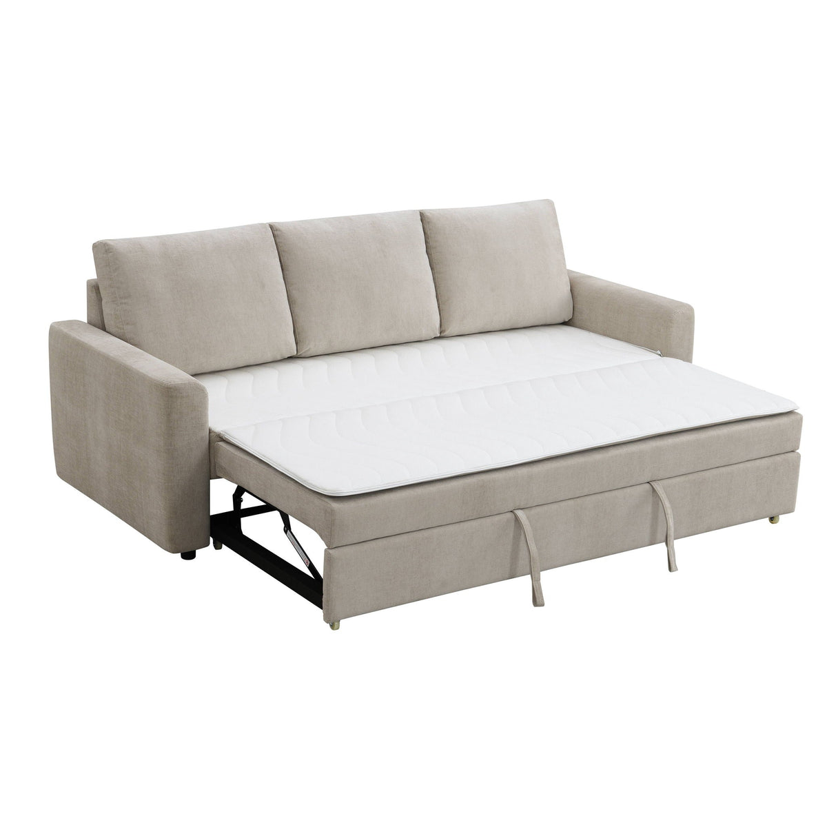 Leira - Linen Pull Out Sleeper Sofa - Beige