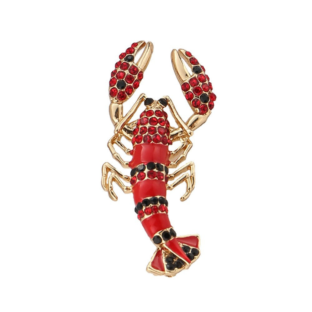 Enamel-dripped Lobster Brooch Accessory For Women