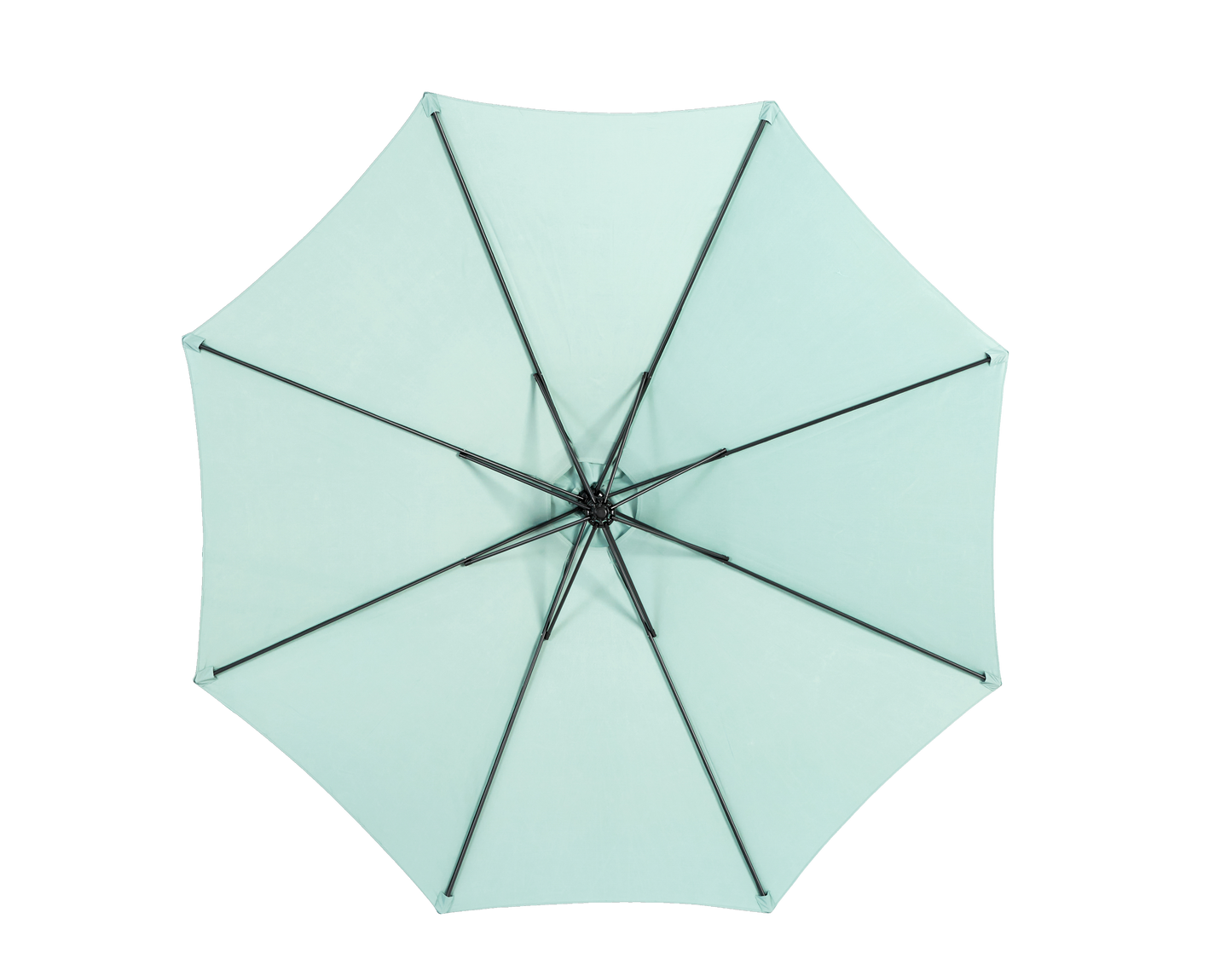 10ft Offset Hanging Market Patio Umbrella w-Easy Tilt Adjustment, Light Green