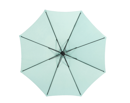 10ft Offset Hanging Market Patio Umbrella w-Easy Tilt Adjustment, Light Green