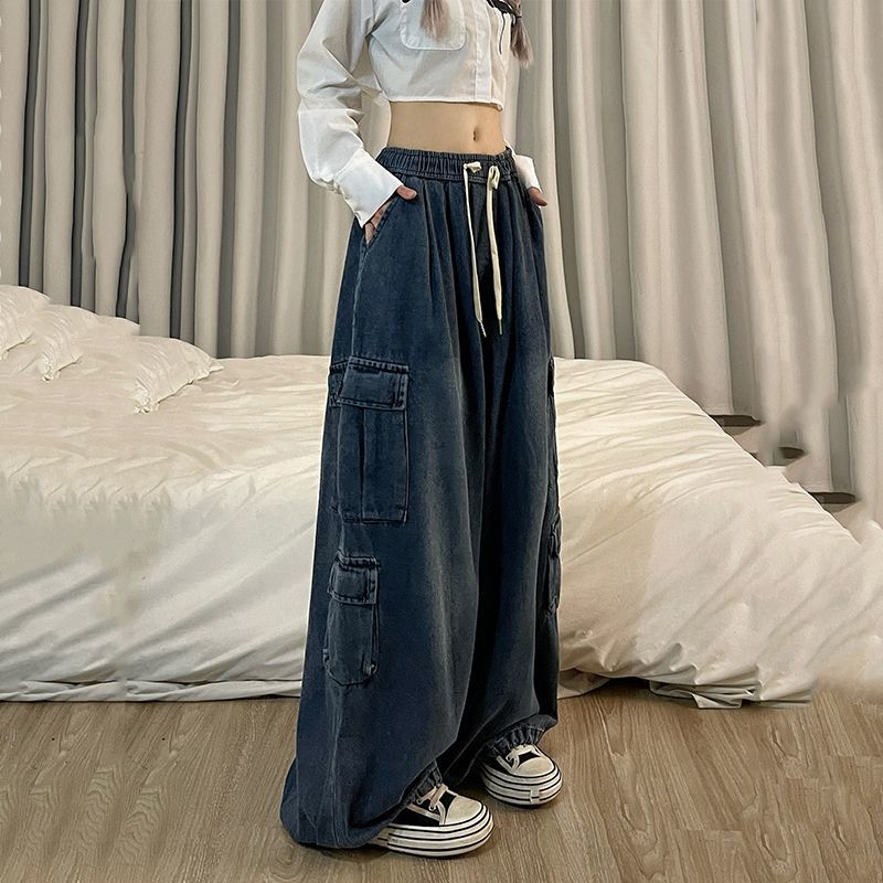 Hip-hop Denim Workwear American-style Vintage And Loose-fit