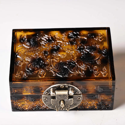 4" Old Hawksbill Turtle High Relief Long Box Amulet