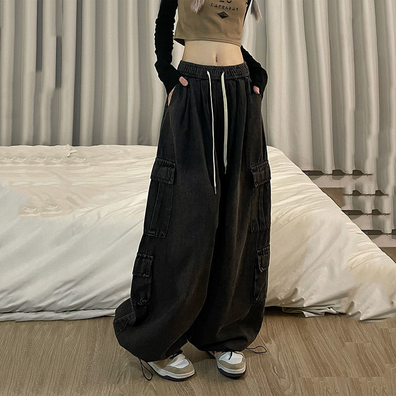 Hip-hop Denim Workwear American-style Vintage And Loose-fit