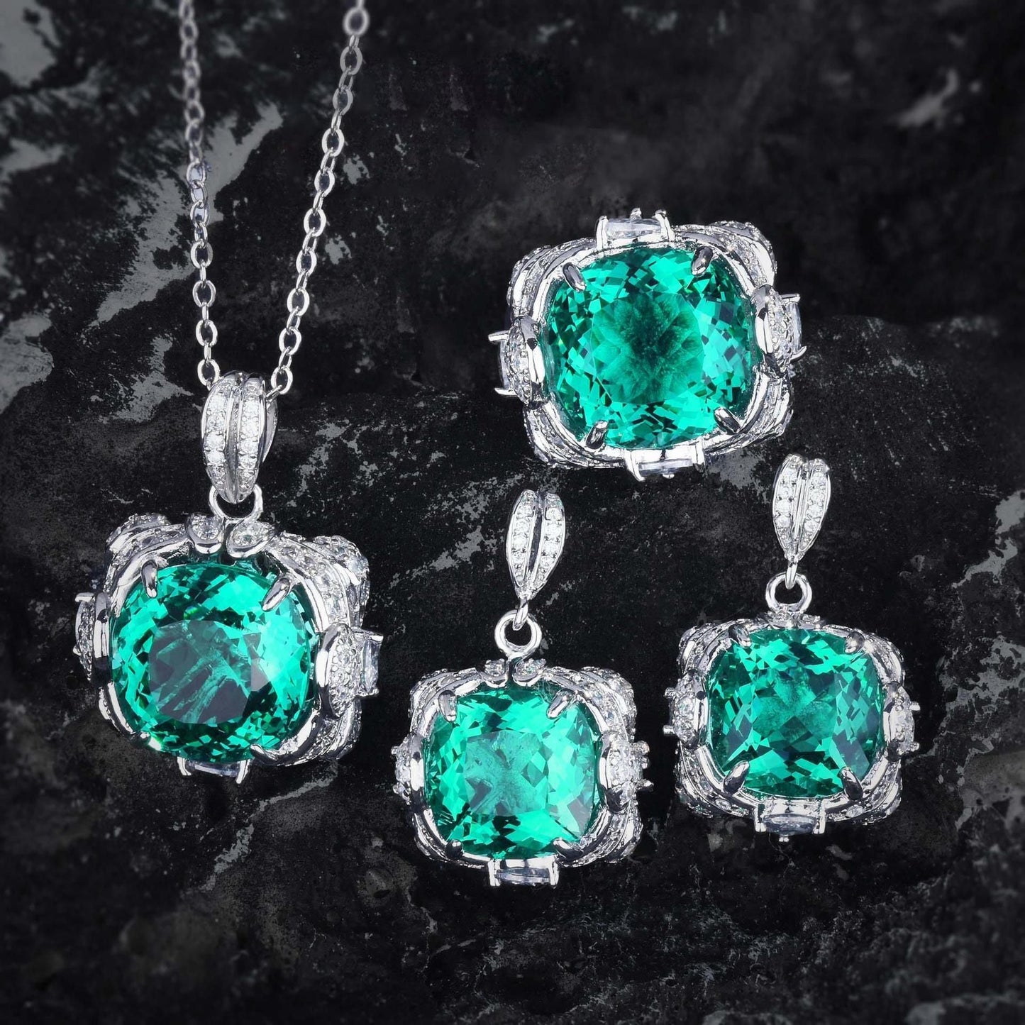 Women's Creative All-Match Ring Necklace And Earrings Suite