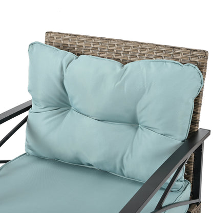 Outdoor Patio Set PE Rattan Brown 4 Piece Cushioned
