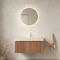 36' Bathroom Vanity with Sink, Floating Plywood Cabinet Roma Travertine Sintered Stone