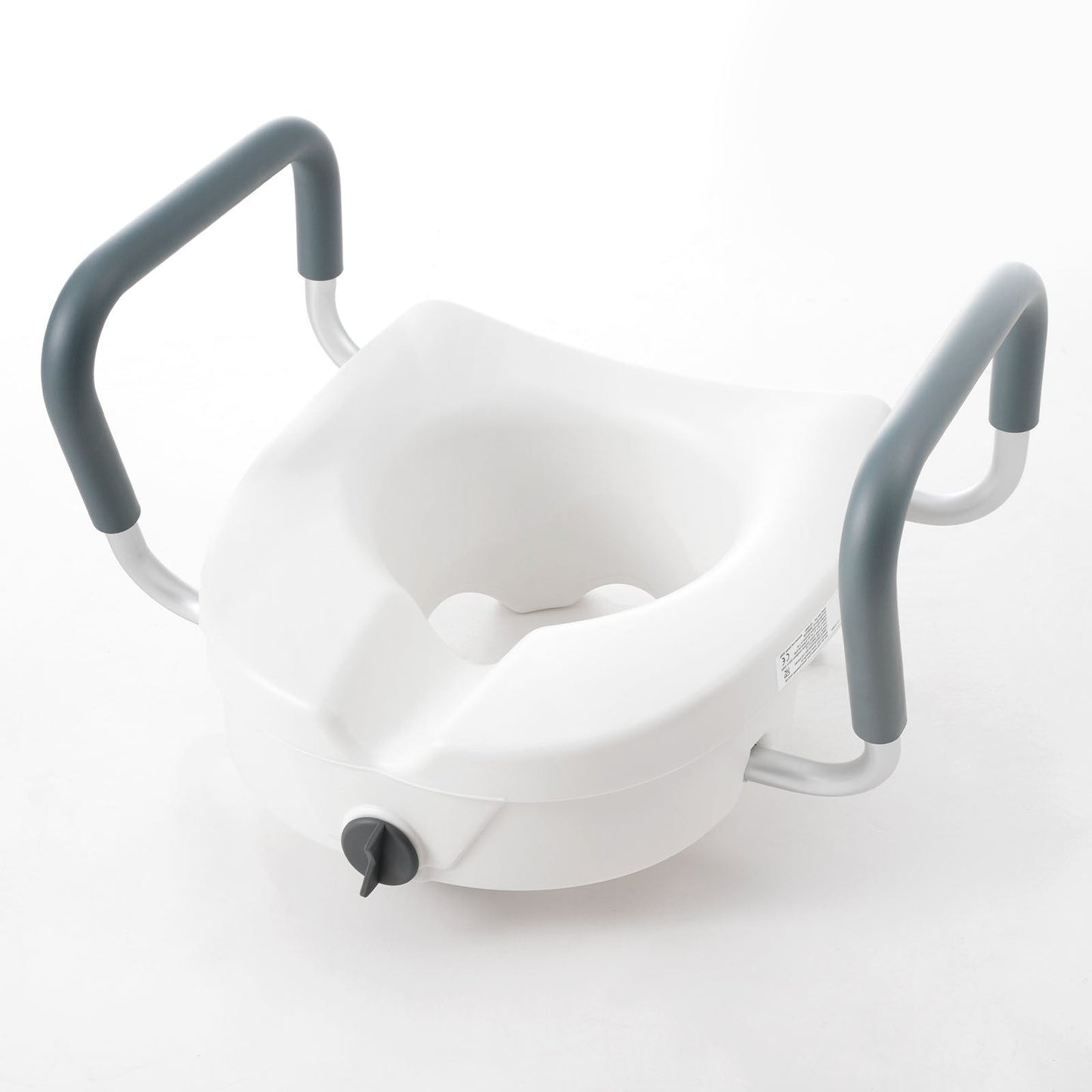 Raised Toilet Seat 5 In Height Padded Armrests Adjustable Twist Lock 350 LB