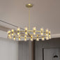 Luxury Crystal Chandelier | Double-Ring LED Ceiling Light for Living Room & Dining Room — Black or Gold, Round or Rectangular