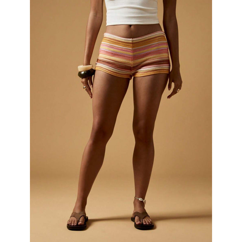Hollow Out Lace Backless Shorts