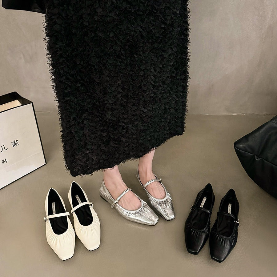 Womens Silver Flat Dress Shoes