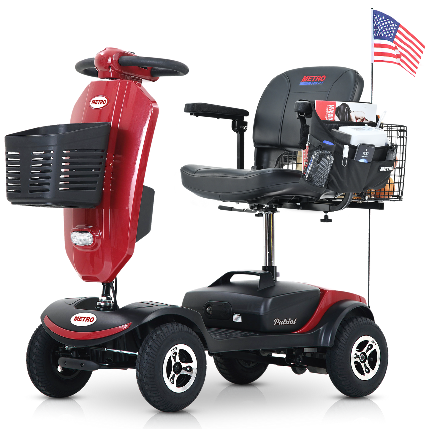 Compact Mobility Scooter 300W Outdoor Front Basket USB Charging