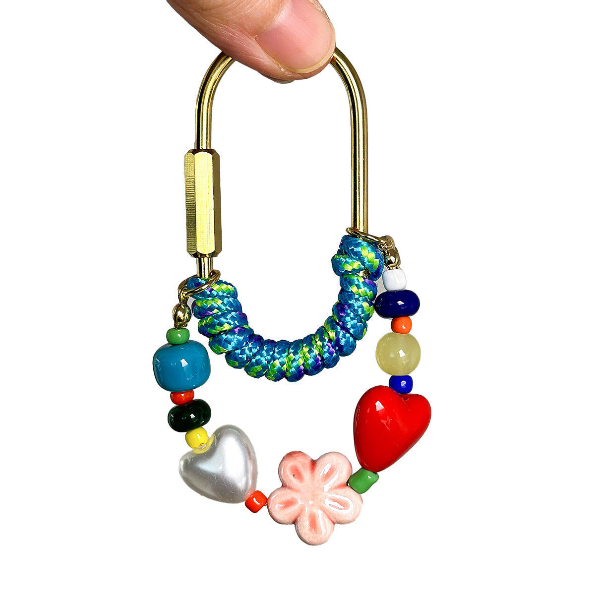 Crystal Bead Heart-shaped Bag Charm