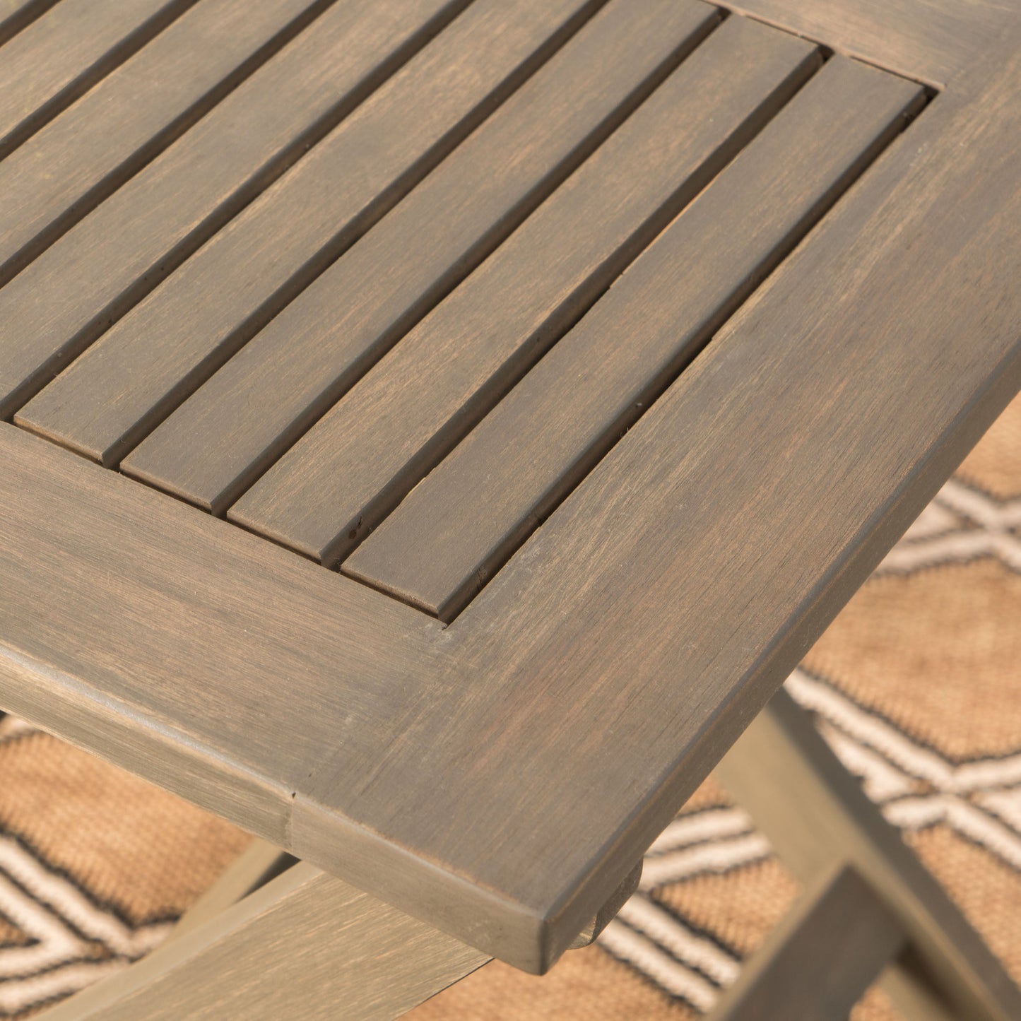 Outdoor Bistro Table Folding Acacia Wood Gray 25.5