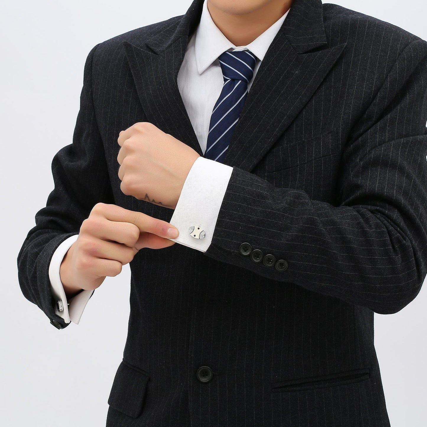 Industrial Revolution Series French Fish Shape Men's Cufflinks