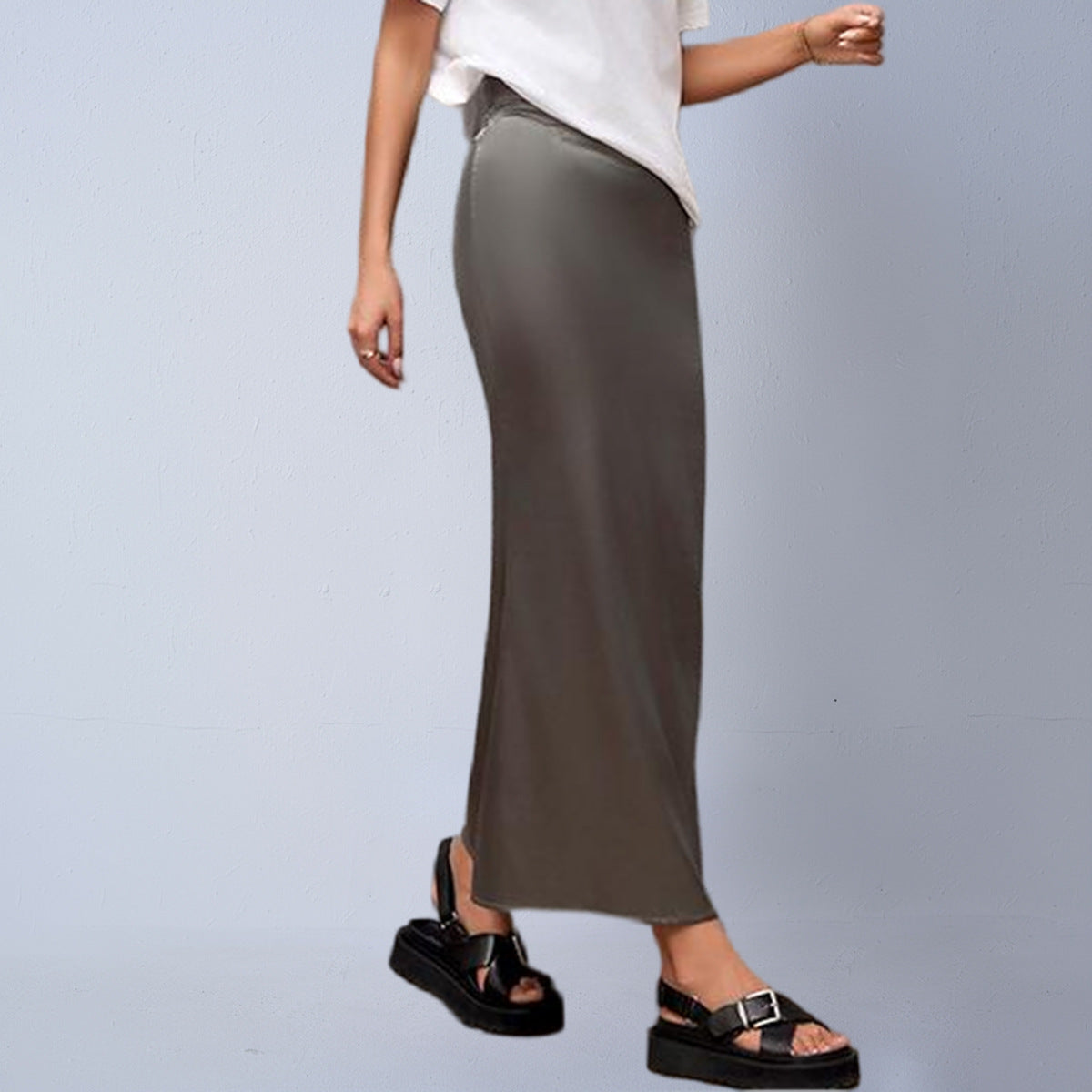 Autumn New Satin Mermaid Bodycon Skirt For Women