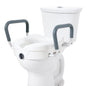 Raised Toilet Seat 5 In Height Padded Armrests Adjustable Twist Lock 350 LB