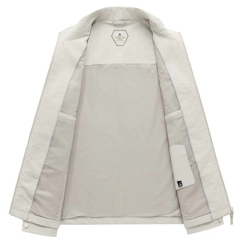 Mens Slim-fit Stand-collar Jacket