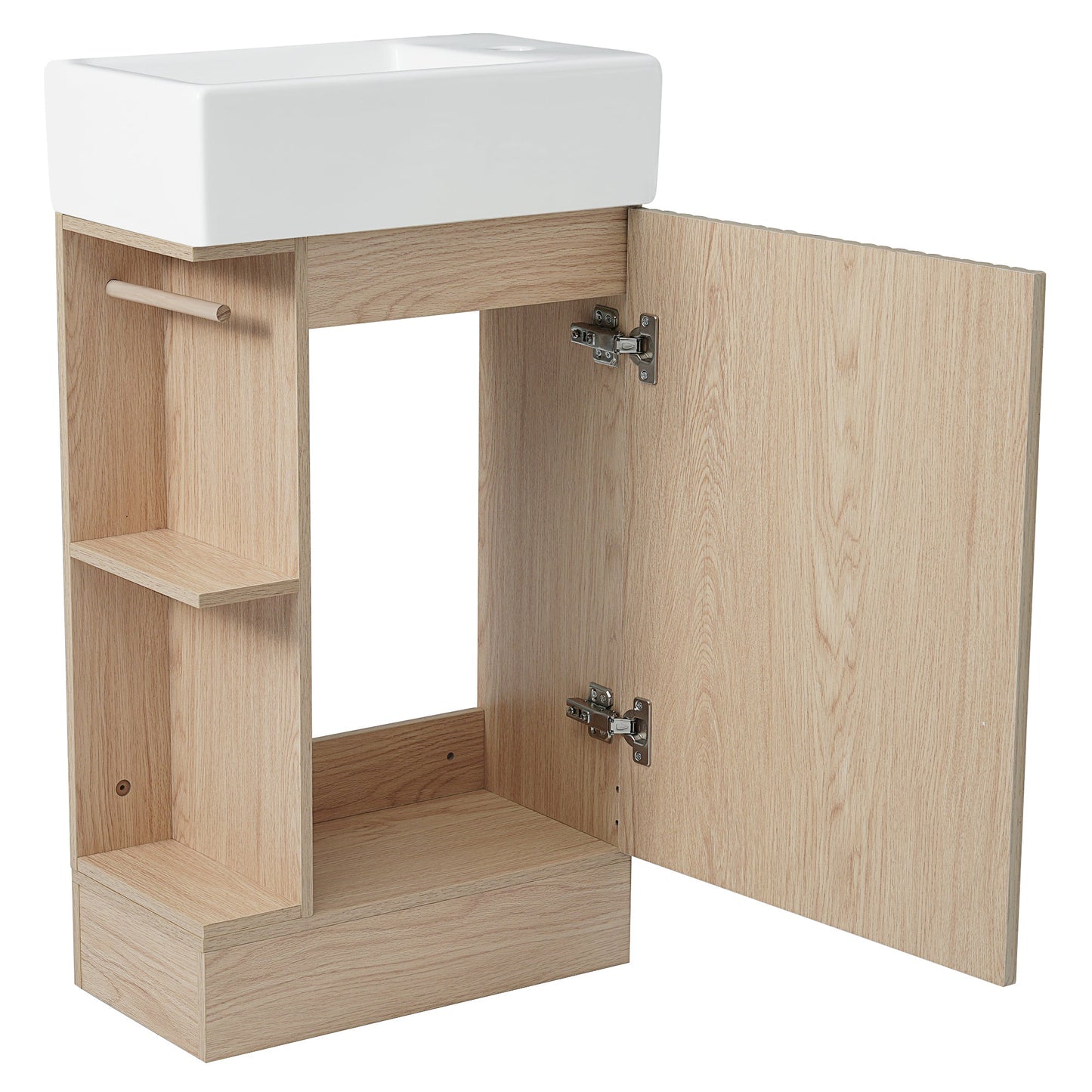 18.6' Bathroom Vanity with Sink, Bathroom Vanity Cabinet with Two-tier Shelf,...