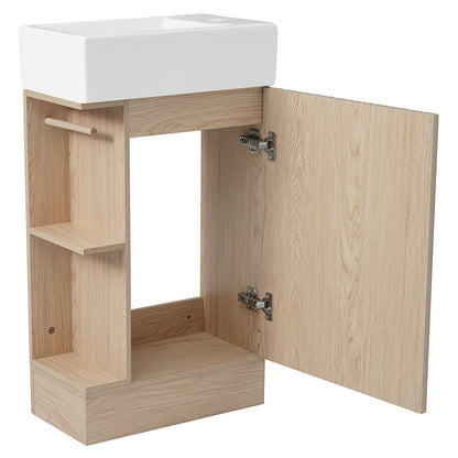 18.6' Bathroom Vanity with Sink, Bathroom Vanity Cabinet with Two-tier Shelf,...