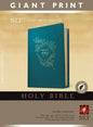 Holy Bible, Giant Print NLT (Red Letter, Leatherlike, Teal Blue, Indexed) - Imitation Leather