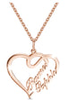 Personalized Custom Name Necklaces Pendant Double Heart Women Necklace