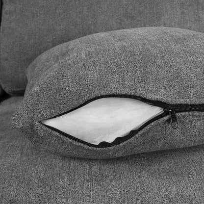 Sectional Sofa U-Shape Chenille Gray 5 Seat USB Ports Pull-Out 109 In