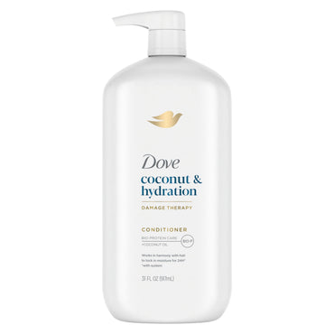 Dove Conditioner Coconut & Hydration Pack of 4 for Dry Hair Conditioner with Coconut Oil Jojoba Oil & Sweet Almond Oil 31 oz