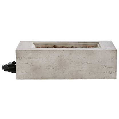 2-in-1 Outdoor Fire Pit and Propane Tank Stand Set 41.9 Inch, Beige Black