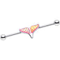 14G Pink Mermaid Scale Tail Industrial Barbell 38mm