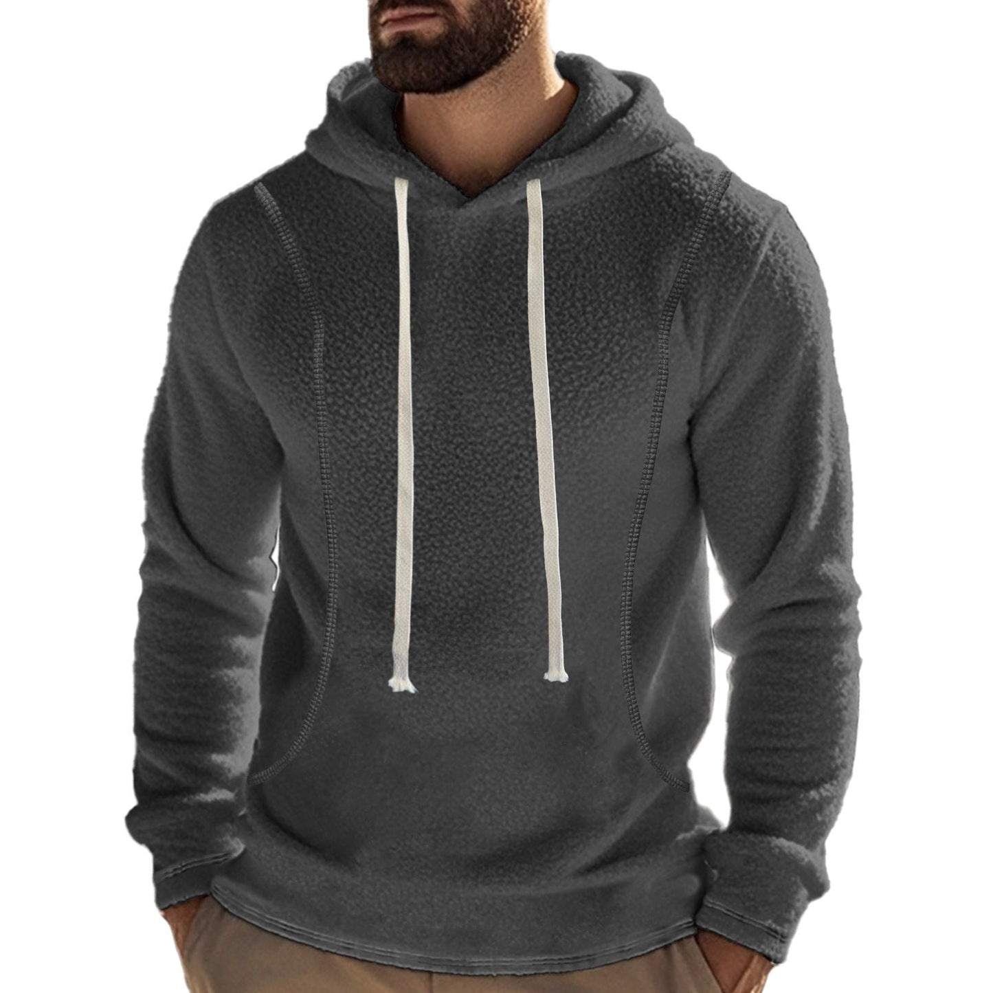 Mens Fleece Long-Sleeve Pullover Hoodie