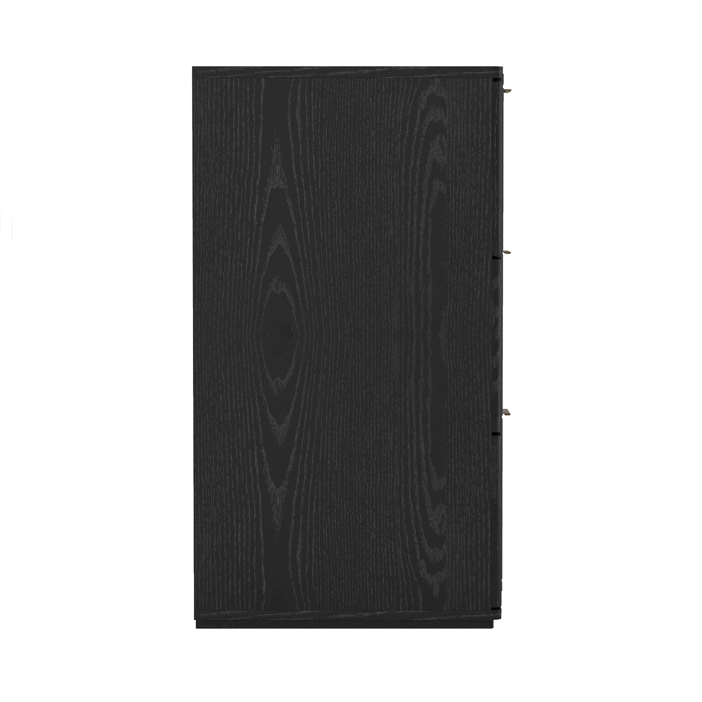 Dresser Modern 6-Drawer Black Gold MDF Sculpted Fronts Metal Handles 72 In