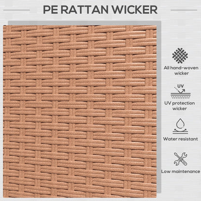 Outdoor Rattan Sofa Set 3 Seat Brown