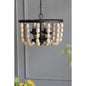 Chandelier Black Frame Cream Beaded 4-Light 19 In 14 In