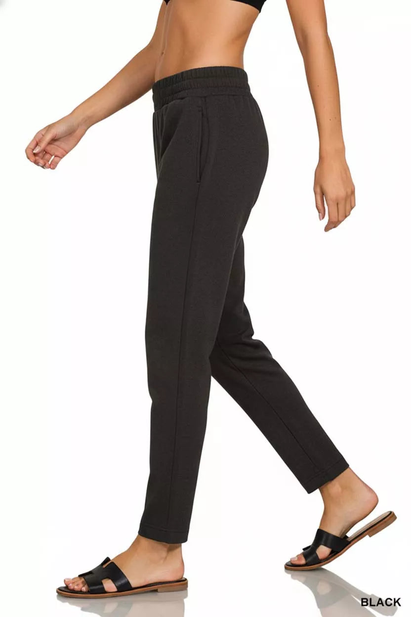 Zenana Scuba Capri Sweatpants with Pocket