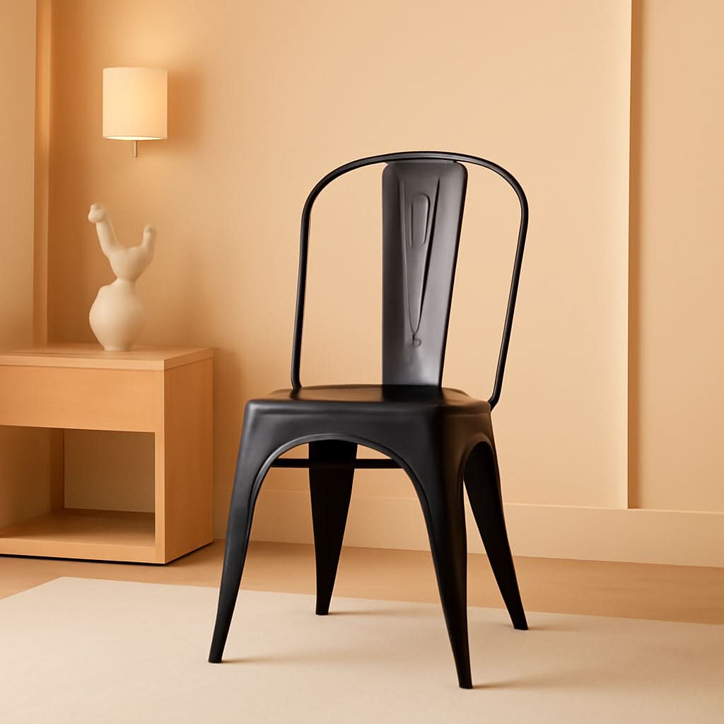 Stackable Metal Dining Chair 18 Inch For Kitchen Use