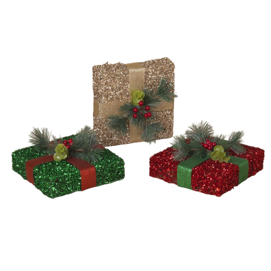 Glittering Holiday Gift Decoration -
