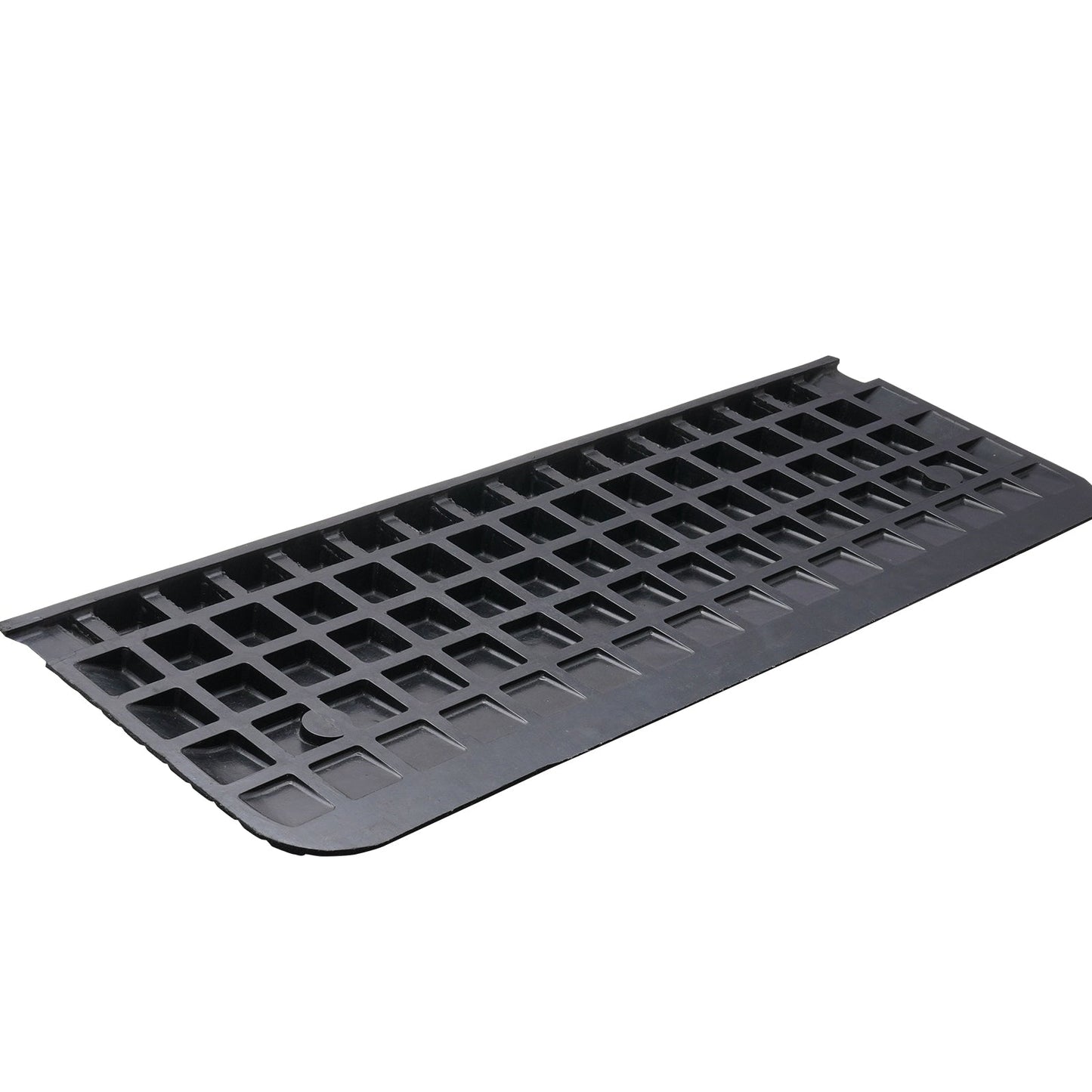 Threshold Ramp Rubber 2 In Non-Slip Beveled Edges Doorway 43.7x16 In Channel