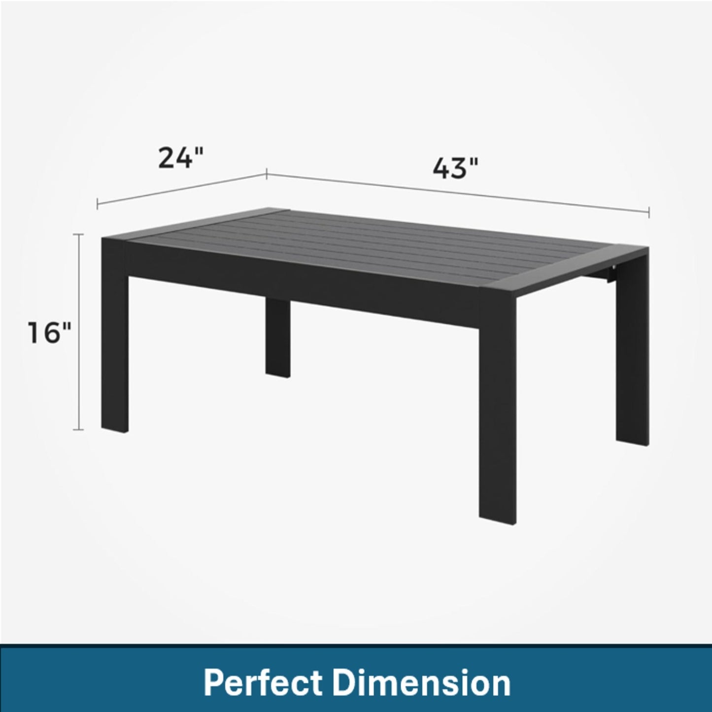 Outdoor Patio Set Aluminum Black Gray 4 Piece 73in Sofa
