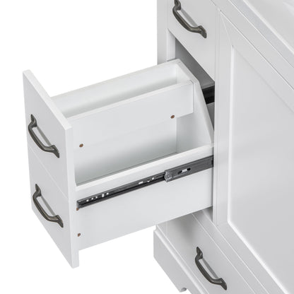 36' Bathroom Vanity with Sink Combo, Six Drawers, Multi-Functional Drawer Div...