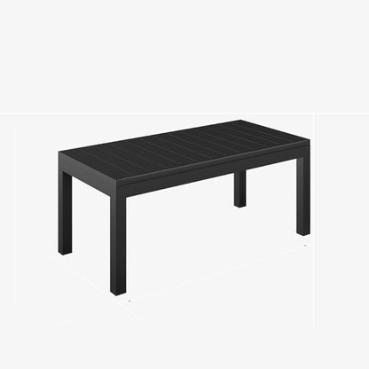 Outdoor Patio Set Aluminum Black Light Gray 4 Piece Seats 5