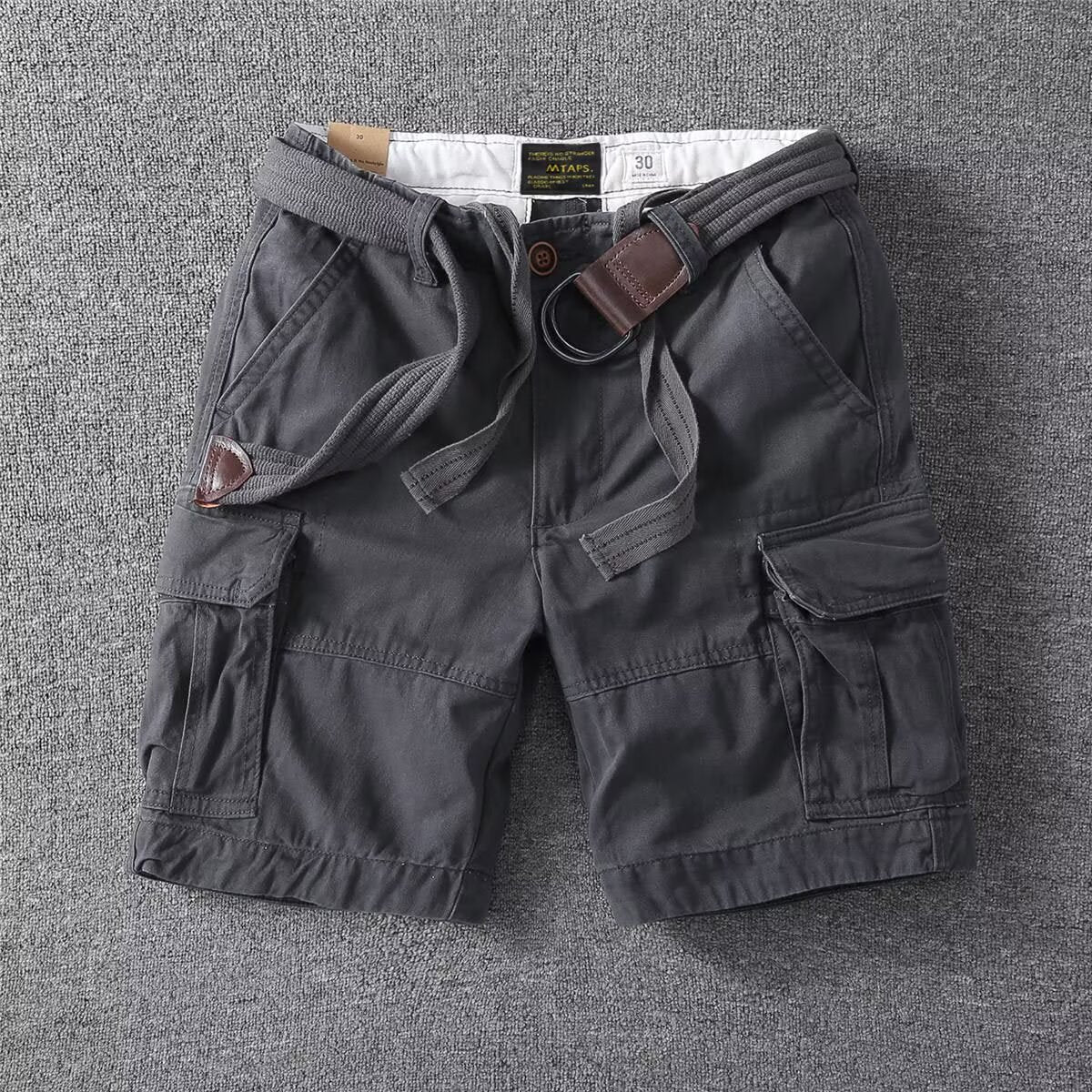 Mens Loose-fit Korean-style Trendy Mid-length Workwear Pants