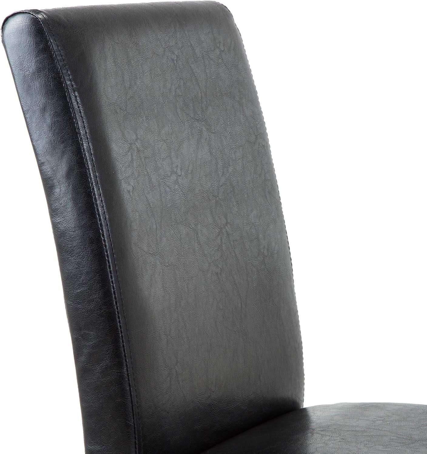 Modern PU Upholstered Dining Chairs Black Cushioned Seats