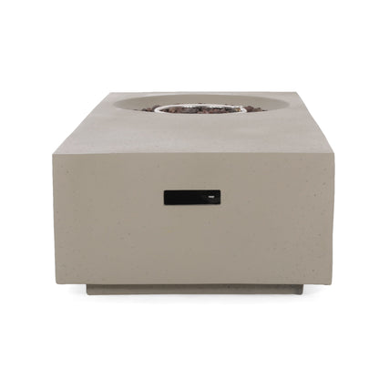 Rectangle 14.75 in MGO Fire Pit 50,000 BTU Light Grey (Tank Cover Not Included)