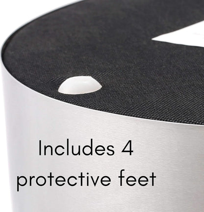 Sleek Round Ottoman Foot Stool Blue Memory Foam Padding