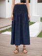Elastic Waist Midi Skirt